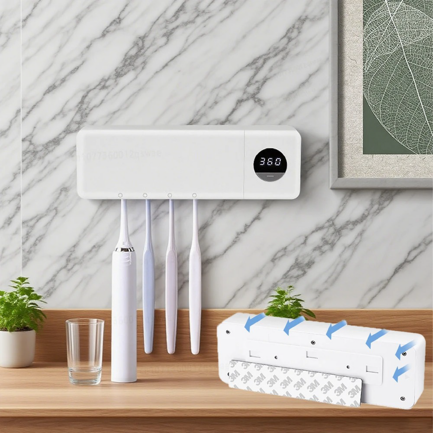 UV Toothbrush Sterilizer – Wall Mounted 4-Slot Toothbrush Holder