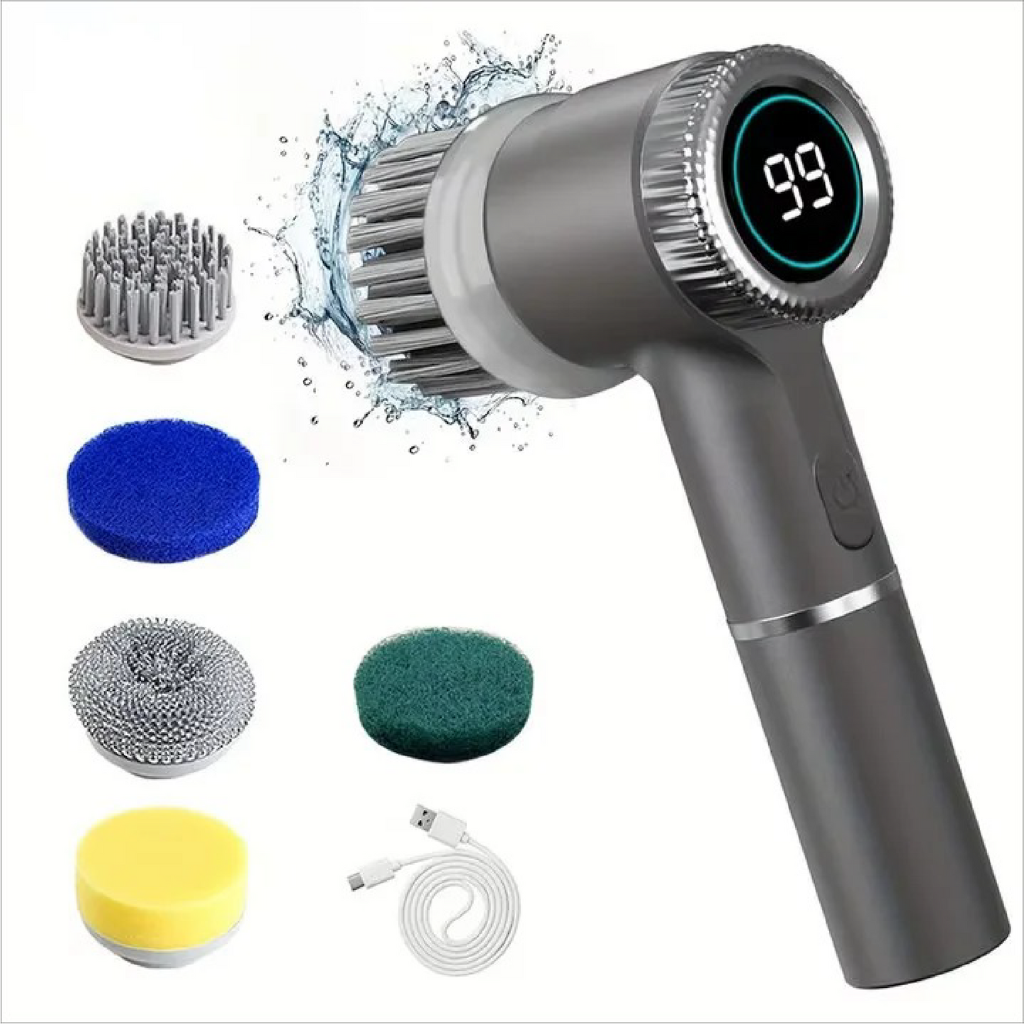 Cordless Electric Cleaning Brush – 5-Head Spin Scrubber for Bathroom, Kitchen & Tiles