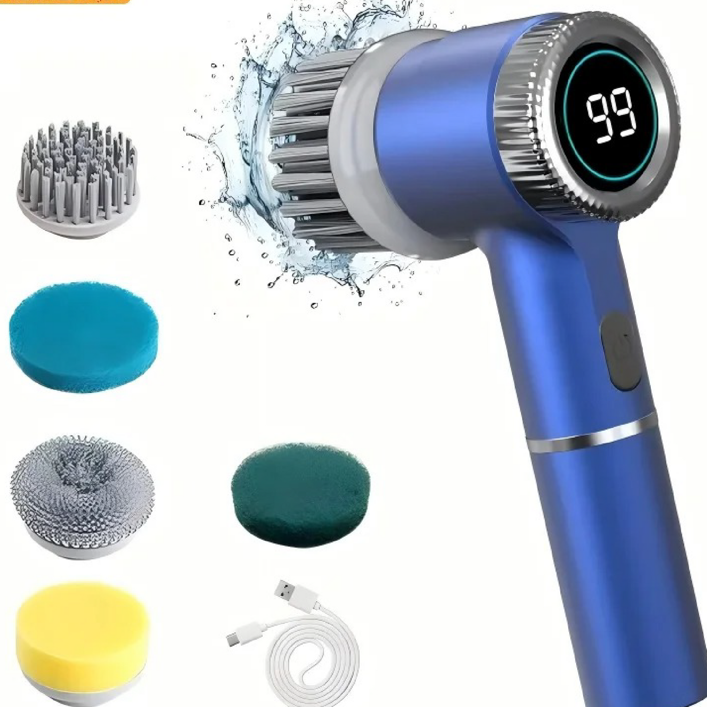 Cordless Electric Cleaning Brush – 5-Head Spin Scrubber for Bathroom, Kitchen & Tiles