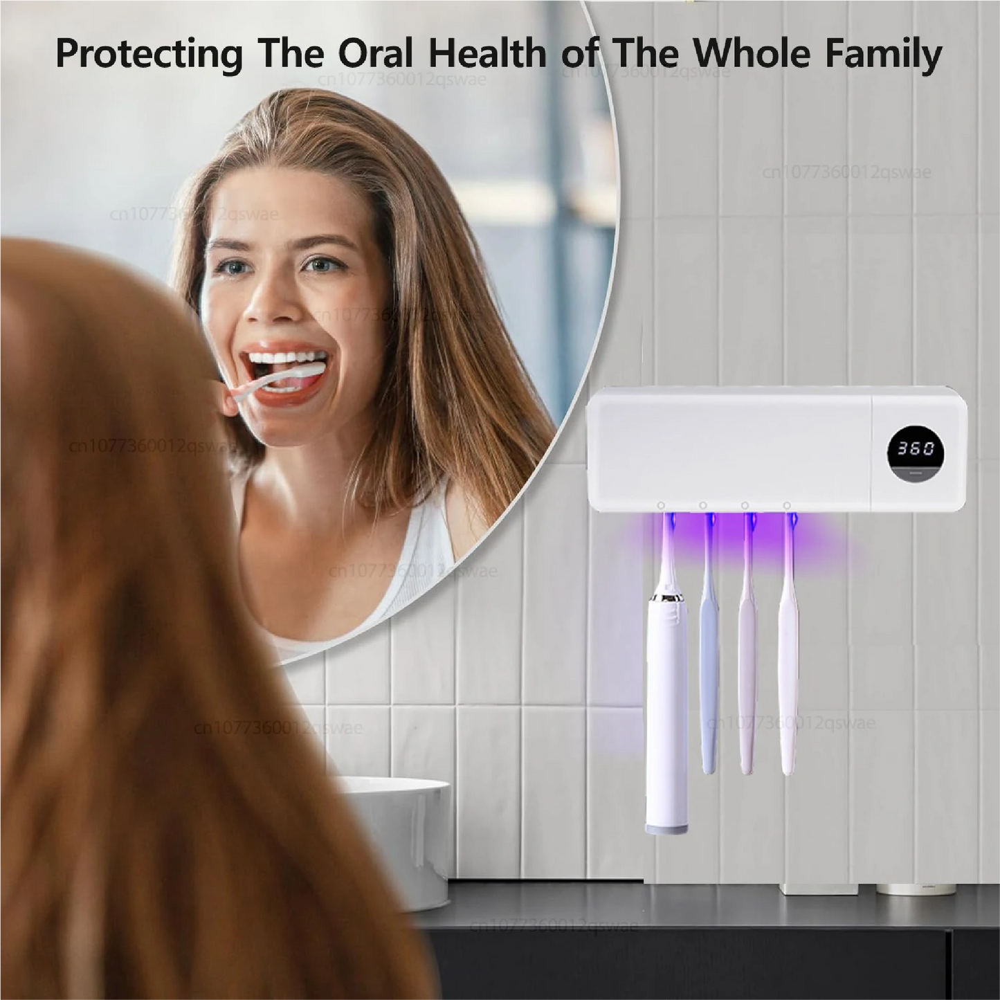 UV Toothbrush Sterilizer – Wall Mounted 4-Slot Toothbrush Holder