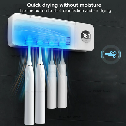 UV Toothbrush Sterilizer – Wall Mounted 4-Slot Toothbrush Holder